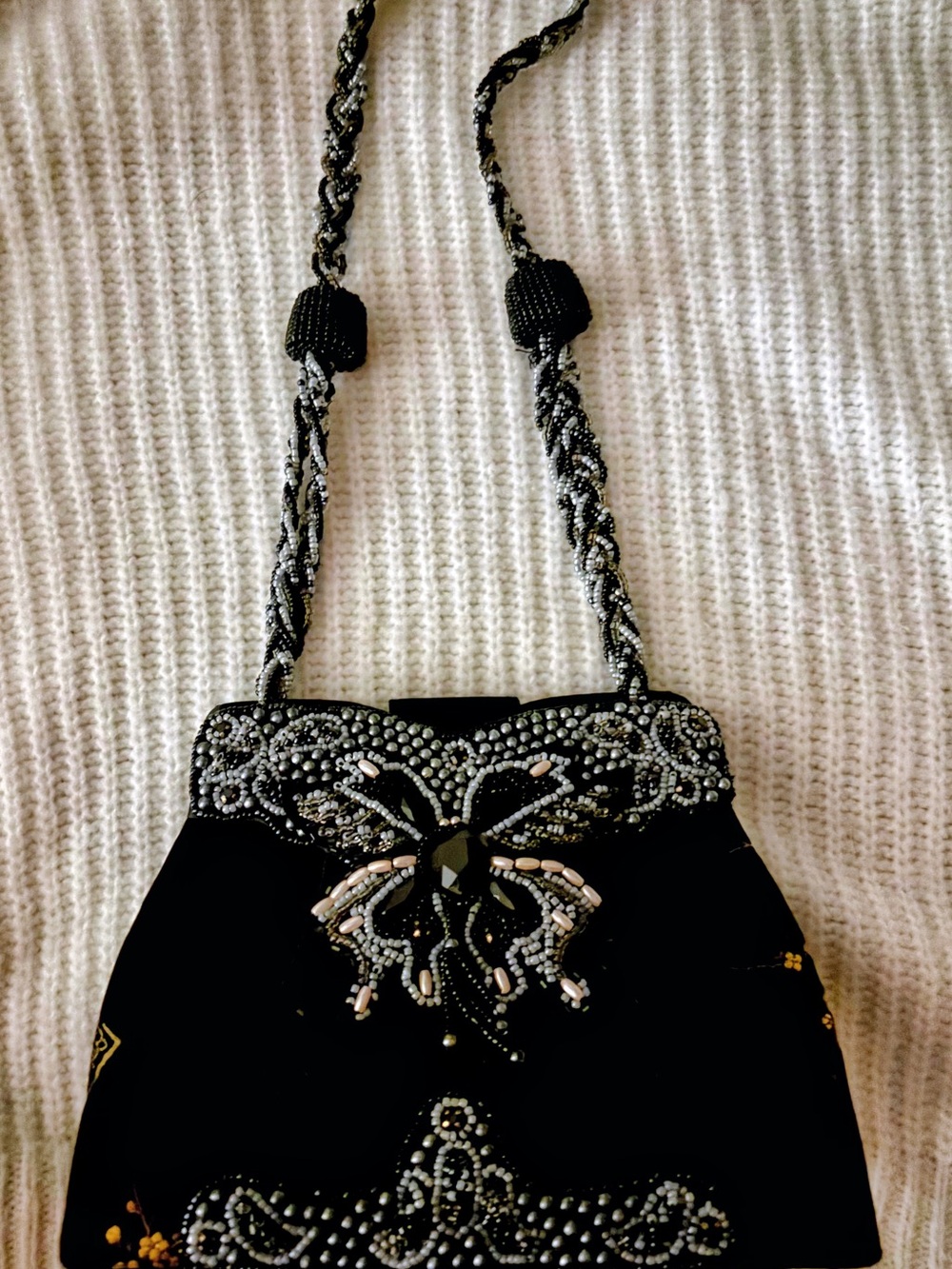 Vintage Elka Black Beaded Bag. Never used